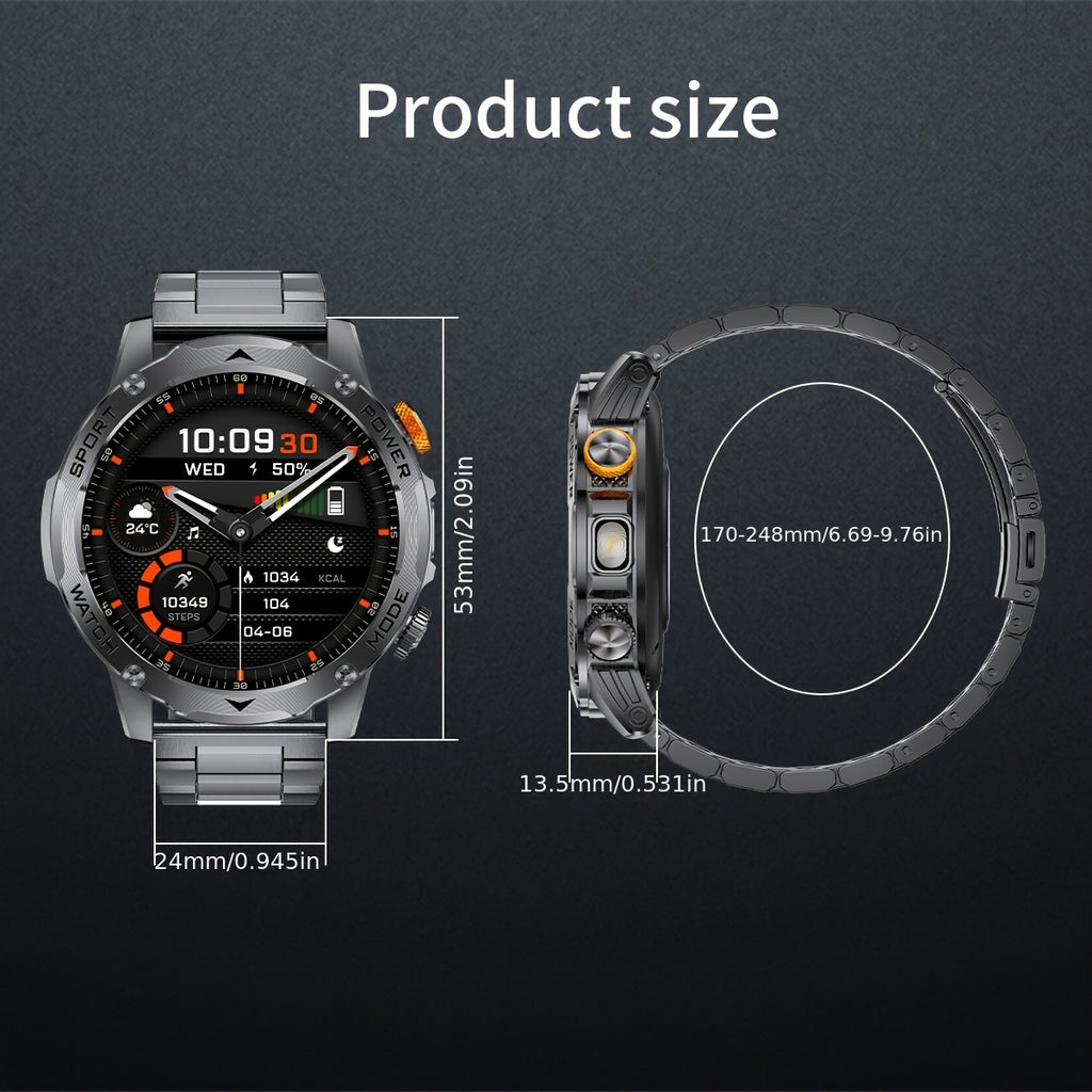 Smartwatch, Schwarzer Edelstahl für iPhone Android Schrittzähler Smartwatch 2 – Hauptansicht
