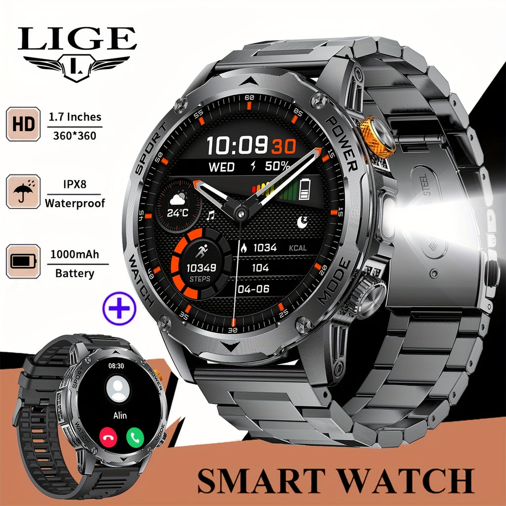 Smartwatch, Schwarzer Edelstahl für iPhone Android Schrittzähler Smartwatch 2 – Detailansicht 4