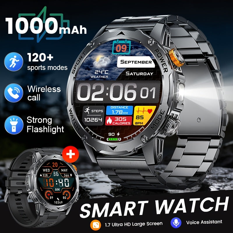 Smartwatch, Schwarzer Edelstahl für iPhone Android Schrittzähler Smartwatch 2 – Detailansicht 5