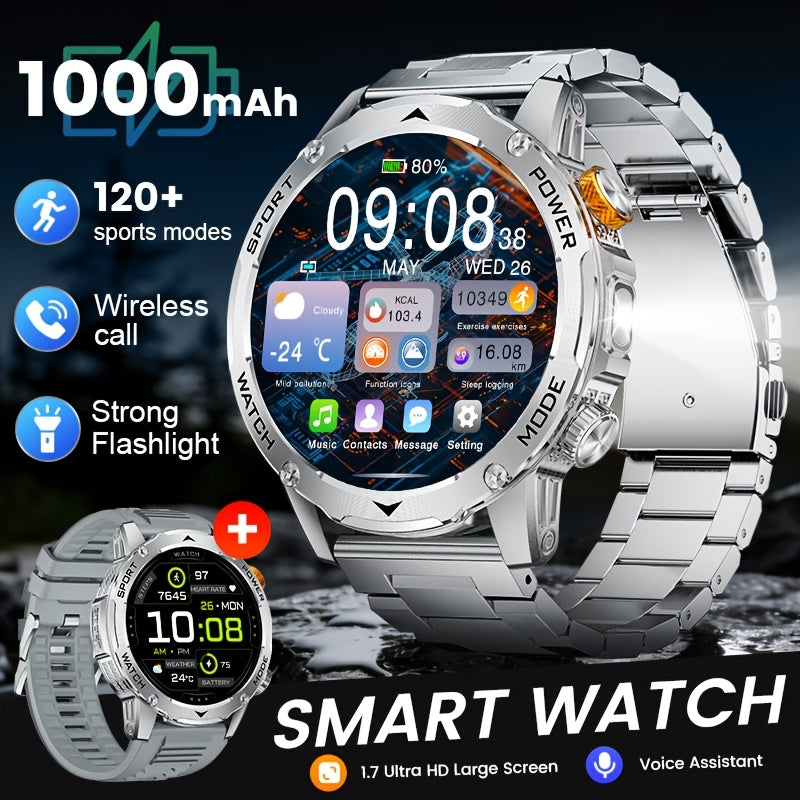 Smartwatch, Schwarzer Edelstahl für iPhone Android Schrittzähler Smartwatch 2 – Detailansicht 13
