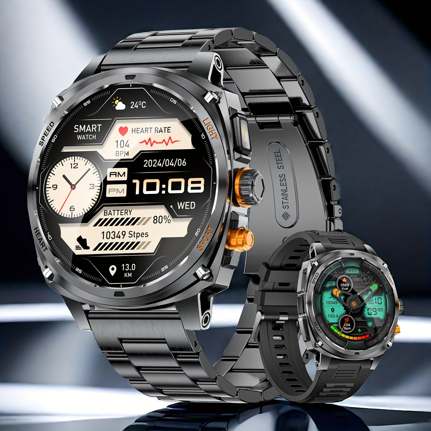 Smartwatch, wasserdicht für iPhone Android mit Bluetooth-Anrufen und Alltag – Detailansicht 4