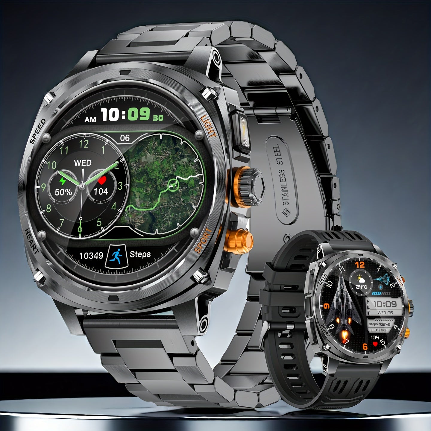 Smartwatch, wasserdicht für iPhone Android mit Bluetooth-Anrufen und Alltag – Detailansicht 5
