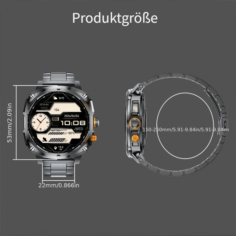 Smartwatch, wasserdicht für iPhone Android mit Bluetooth-Anrufen und Alltag – Detailansicht 12