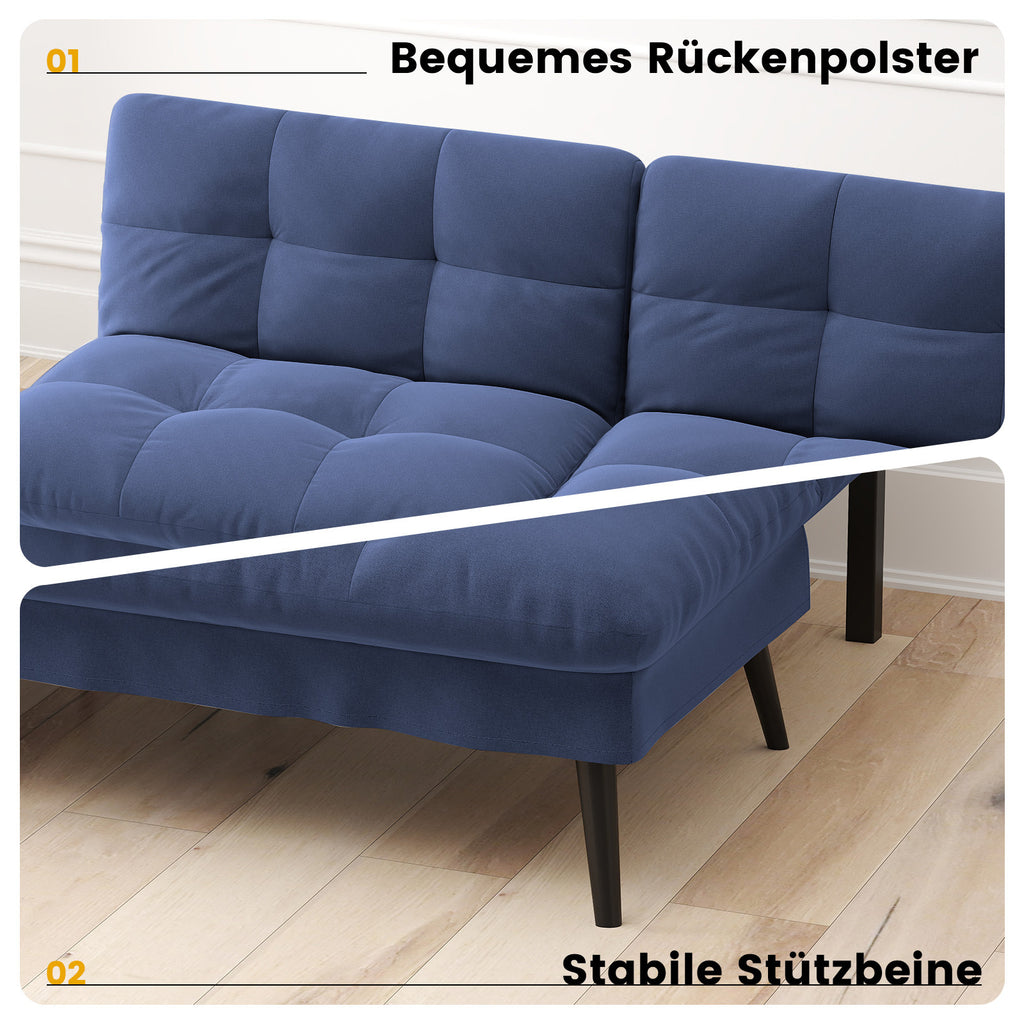 Sofa Schlafsofa, BLAU für Schlafzimmer und Bett – Detailansicht 7
