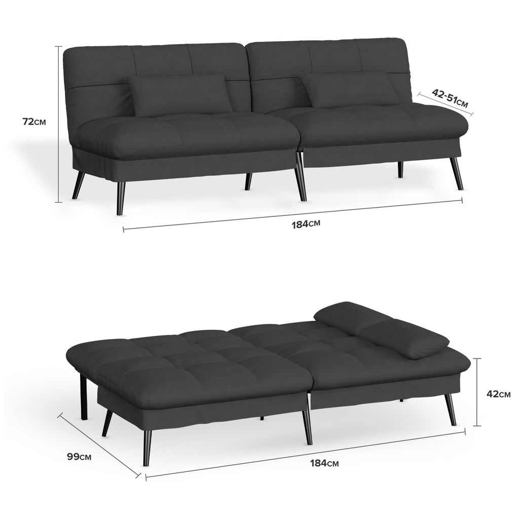 Sofa Schlafsofa, BLAU für Schlafzimmer und Bett – Detailansicht 13