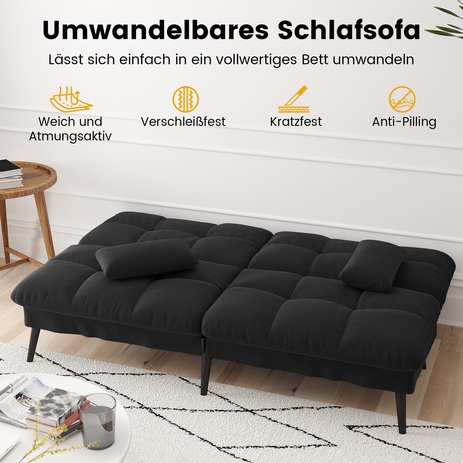 Sofa Schlafsofa, BLAU für Schlafzimmer und Bett – Detailansicht 14