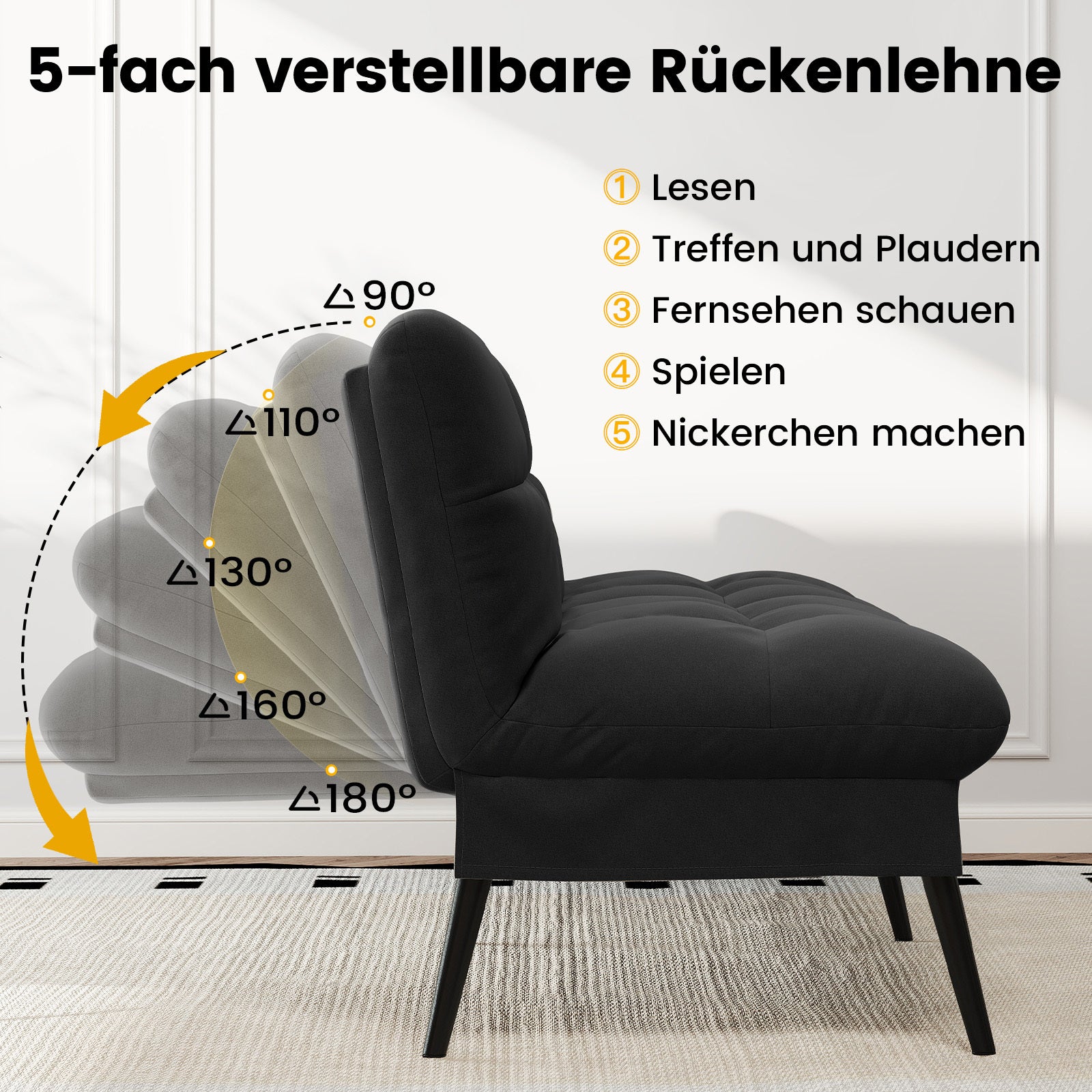 Sofa Schlafsofa, BLAU für Schlafzimmer und Bett – Detailansicht 15