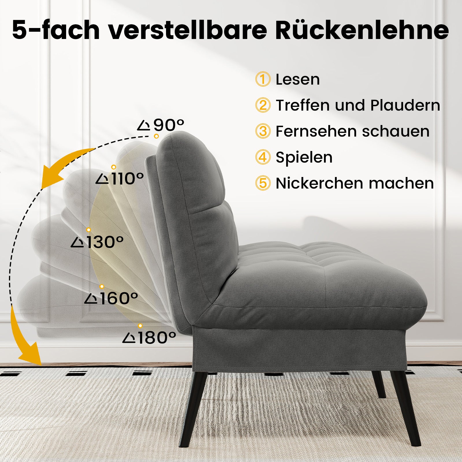 Sofa Schlafsofa, BLAU für Schlafzimmer und Bett – Detailansicht 24