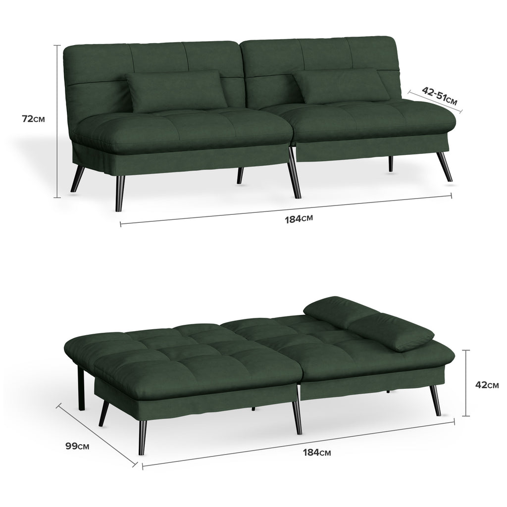 Sofa Schlafsofa, BLAU für Schlafzimmer und Bett – Detailansicht 31