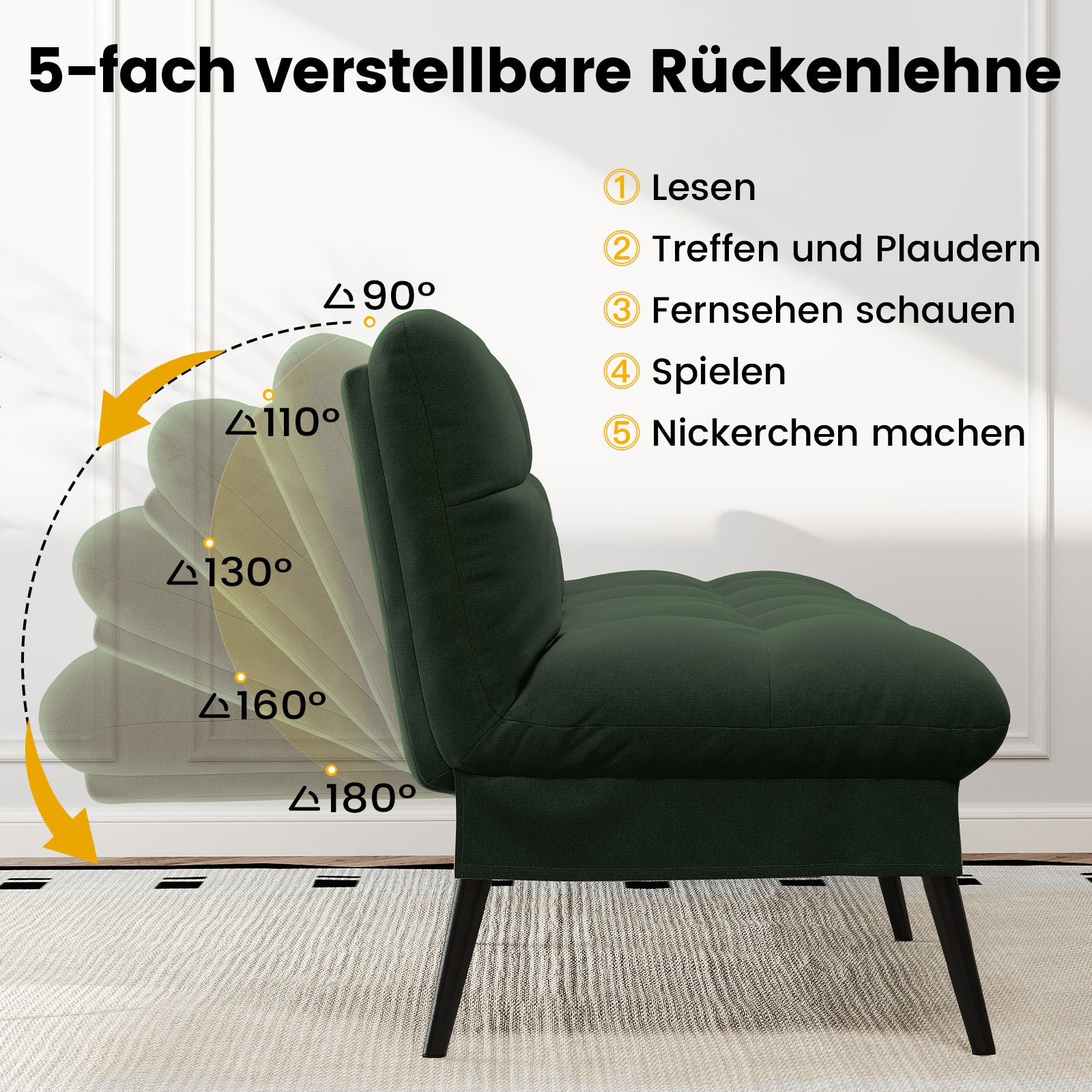 Sofa Schlafsofa, BLAU für Schlafzimmer und Bett – Detailansicht 33