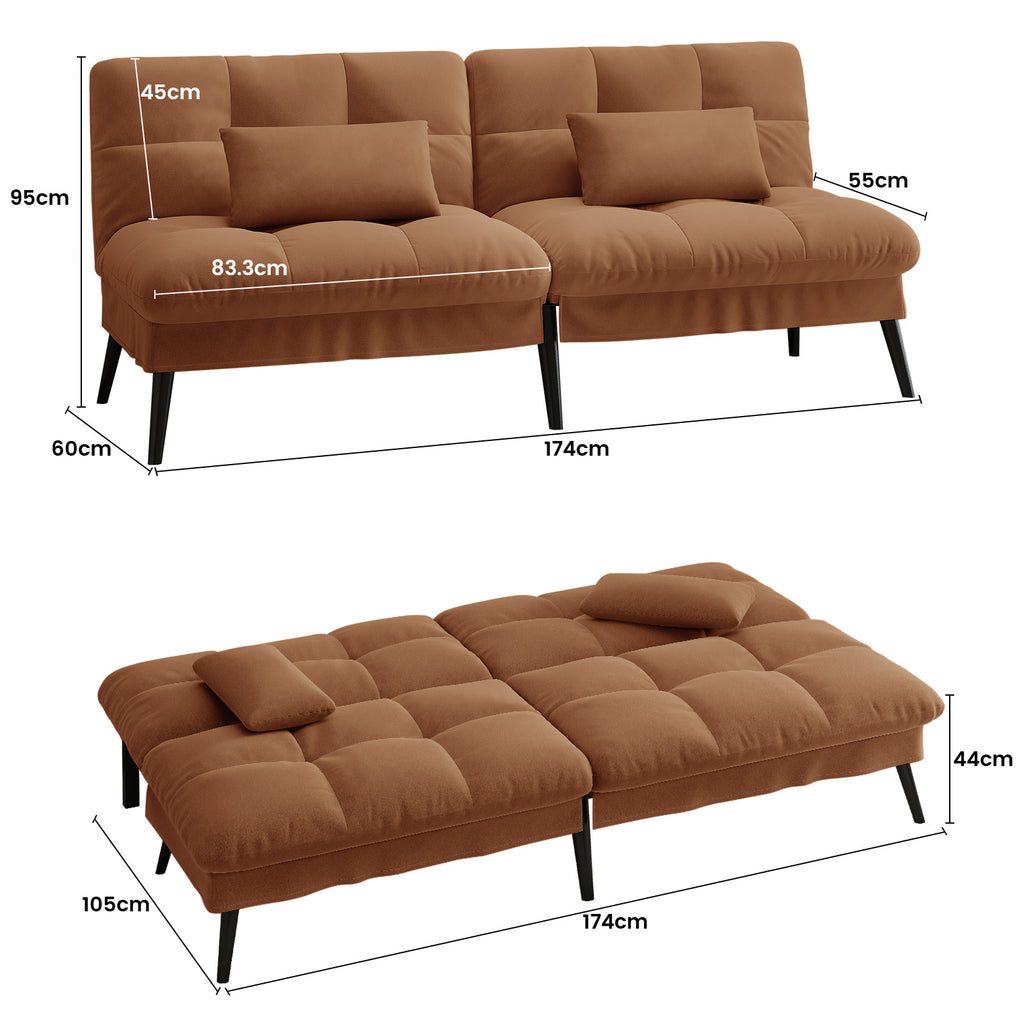 Sofa Schlafsofa, BLAU für Schlafzimmer und Bett – Detailansicht 40