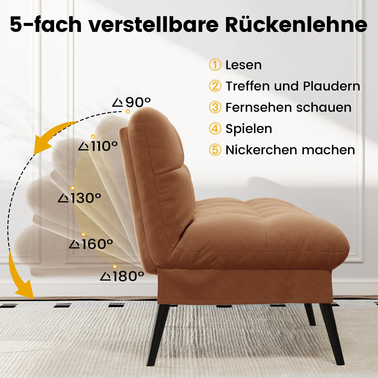 Sofa Schlafsofa, BLAU für Schlafzimmer und Bett – Detailansicht 42