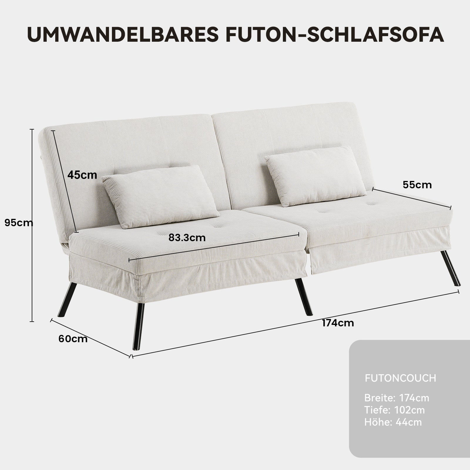Sofa Schlafsofa, BLAU für Schlafzimmer und Bett – Detailansicht 49