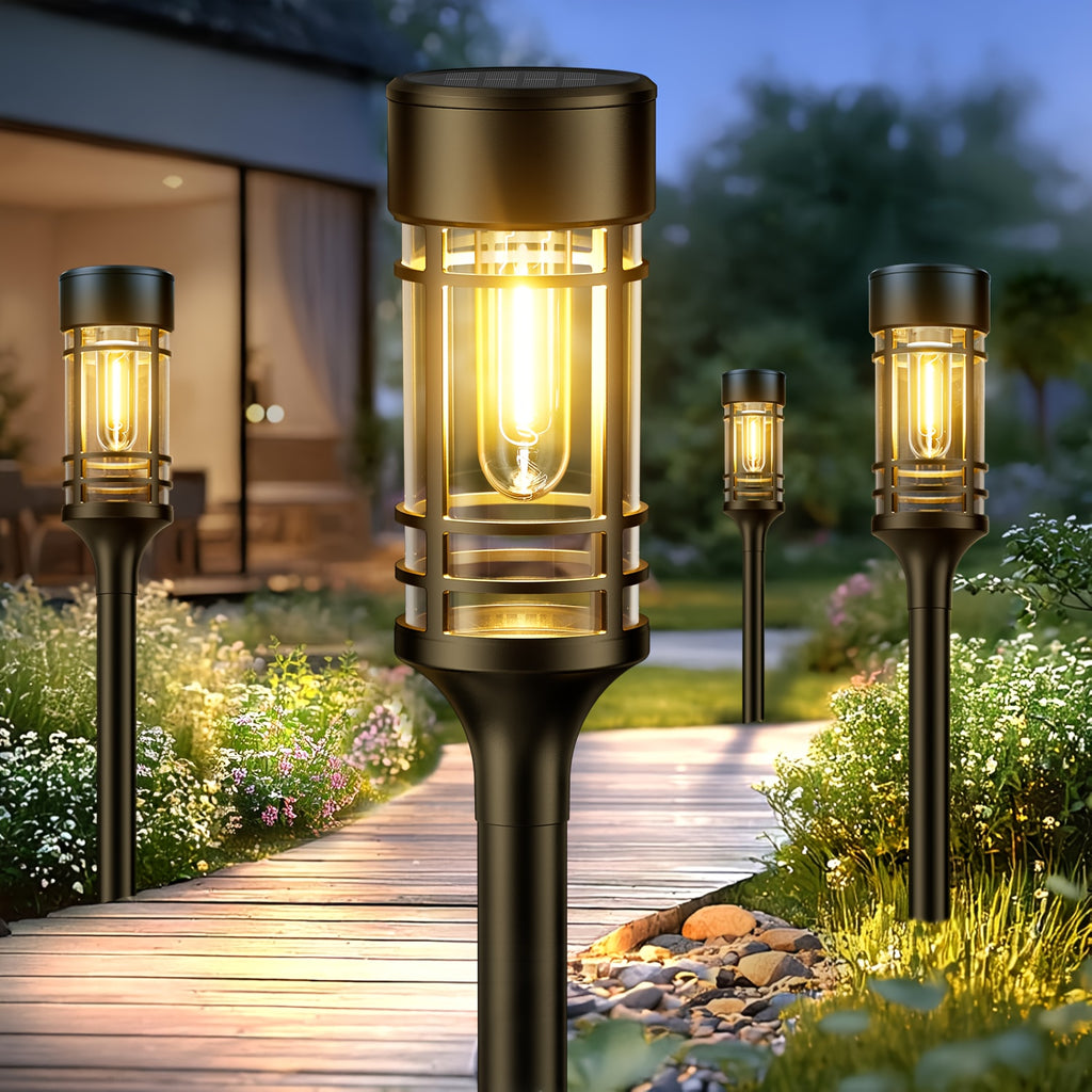Solar-Außenleuchten, 4 Packungen für Terrasse und Garten – Hauptansicht