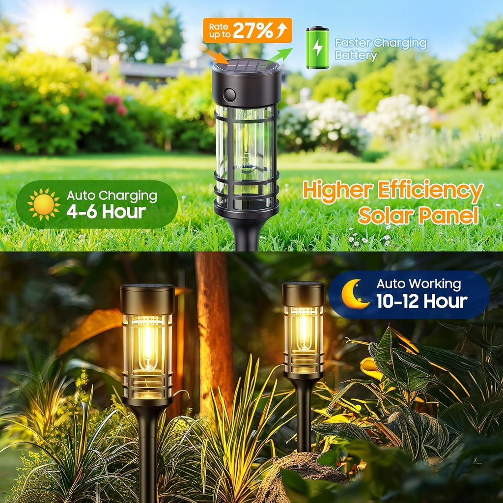 Solar-Außenleuchten, 4 Packungen für Terrasse und Garten – Detailansicht 2