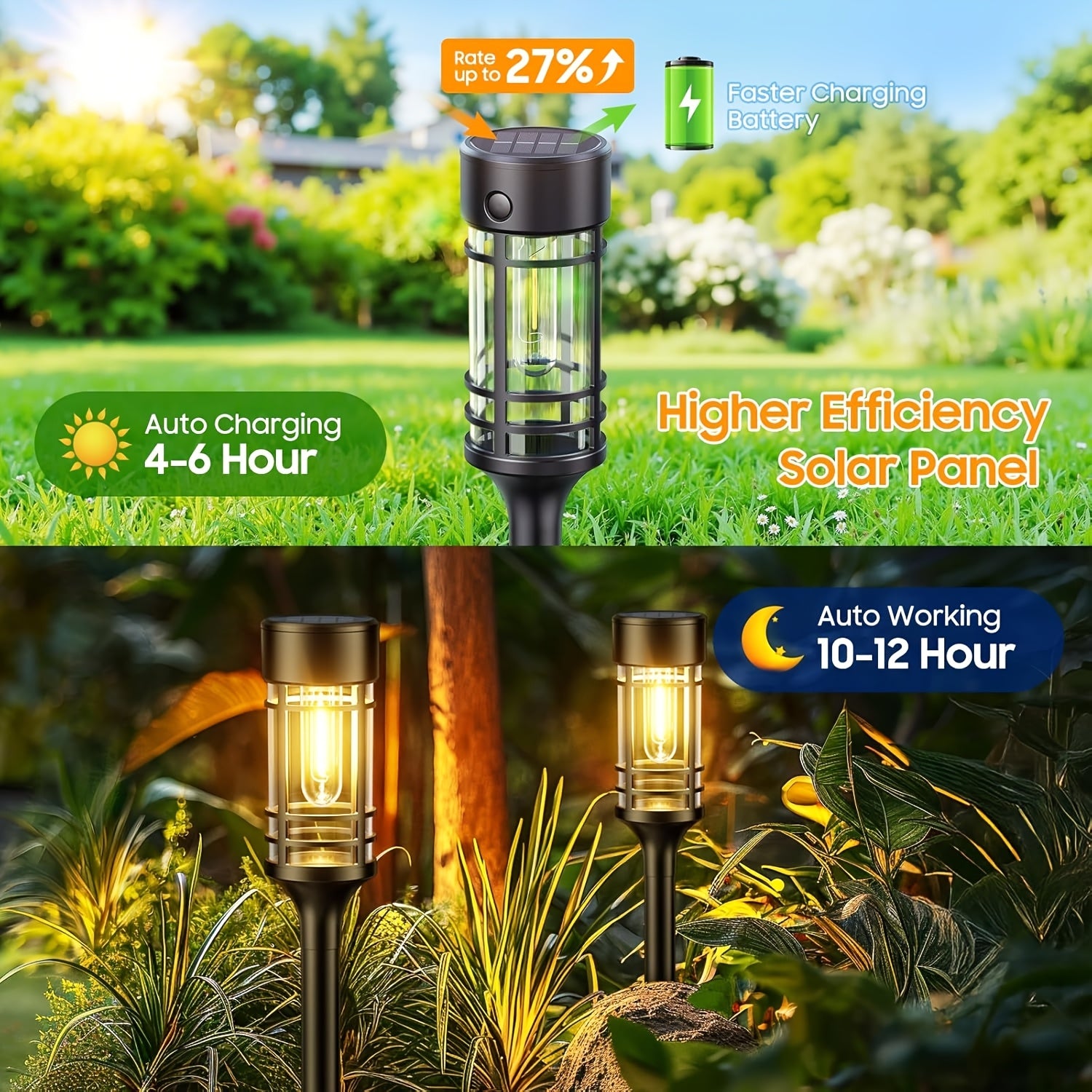 Solar-Außenleuchten, 4 Packungen für Terrasse und Garten – Detailansicht 2