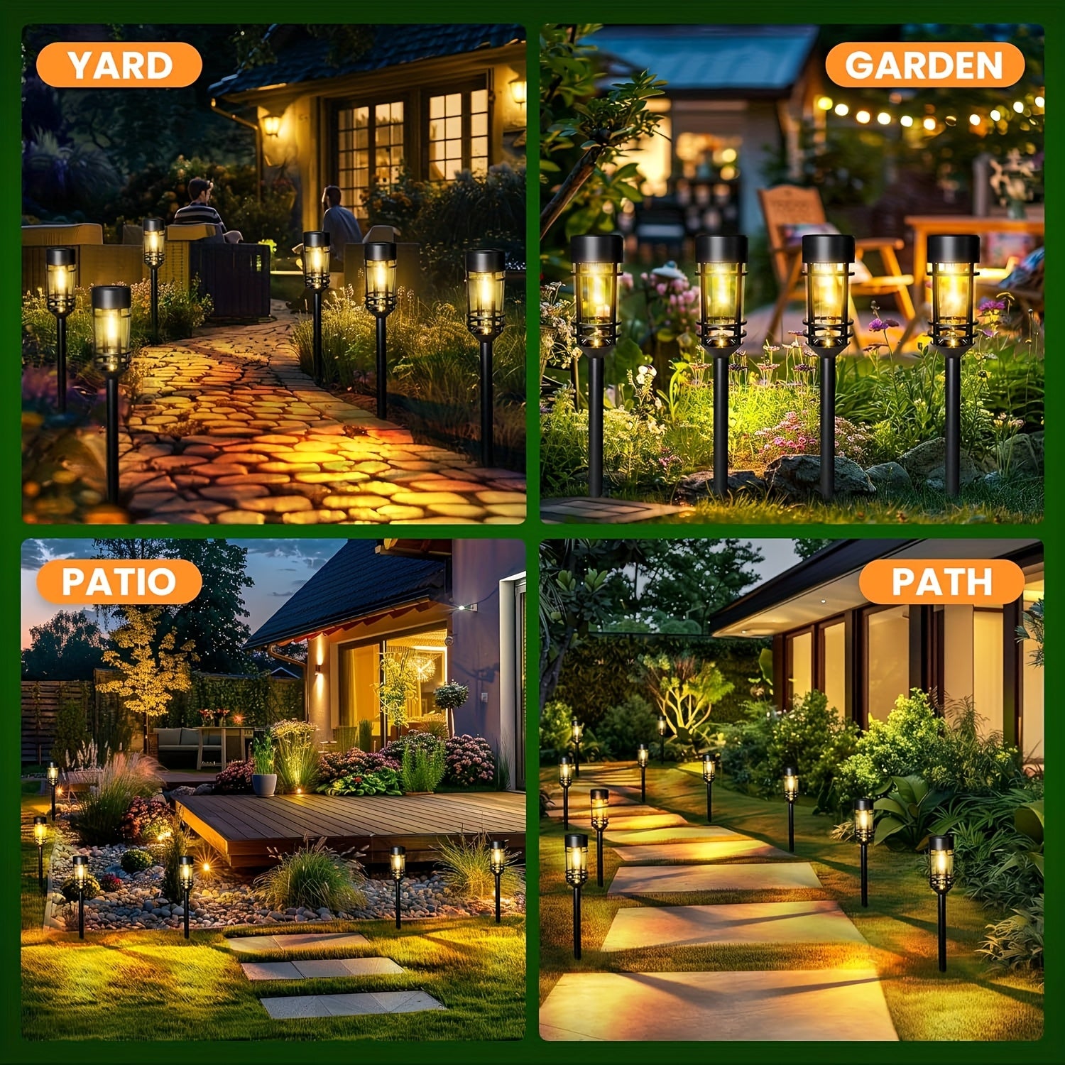 Solar-Außenleuchten, 4 Packungen für Terrasse und Garten – Detailansicht 5