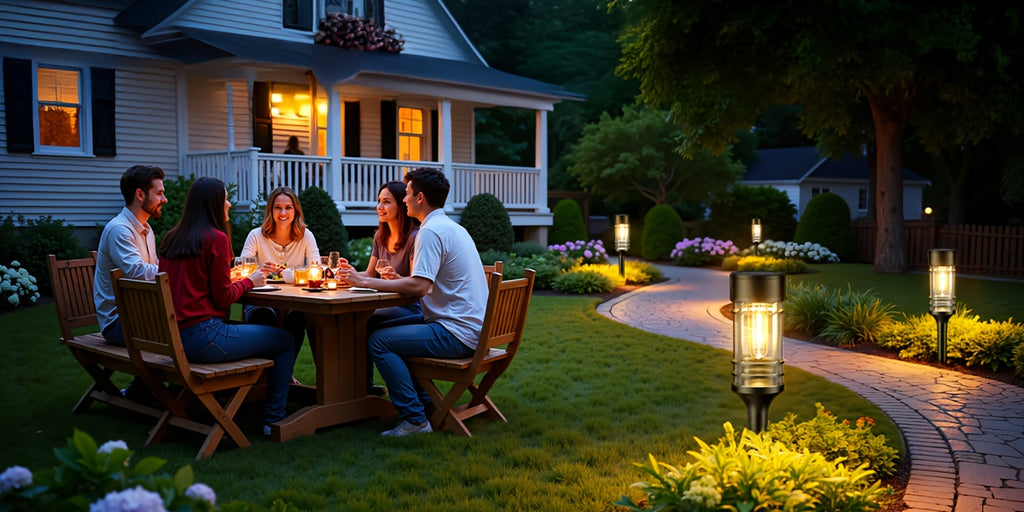 Solar-Außenleuchten, 4 Packungen für Terrasse und Garten – Detailansicht 11