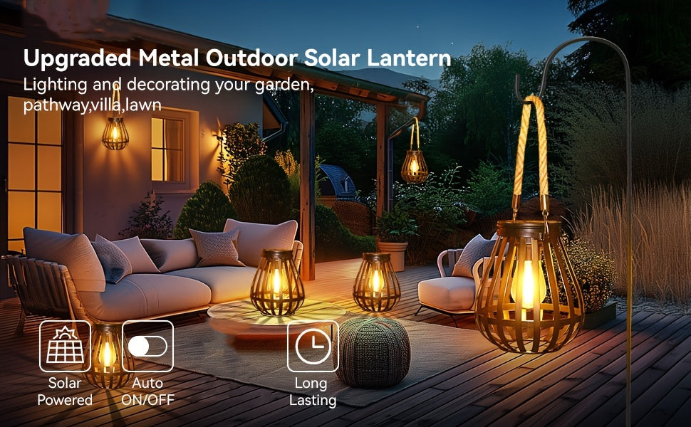 Solar-Außenleuchten, Metall für Garten und Terrasse – Detailansicht 7