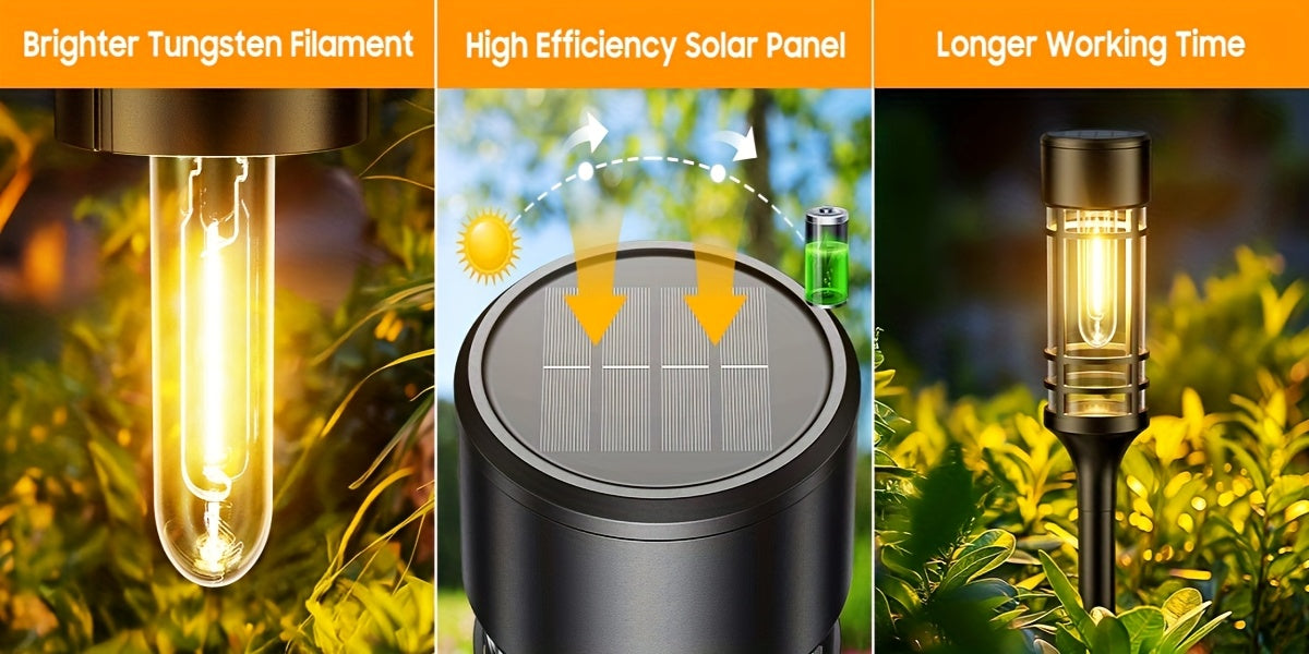 Solar-Außenleuchten, Solar-Wegeleuchten IPX5 für Garten – Detailansicht 8