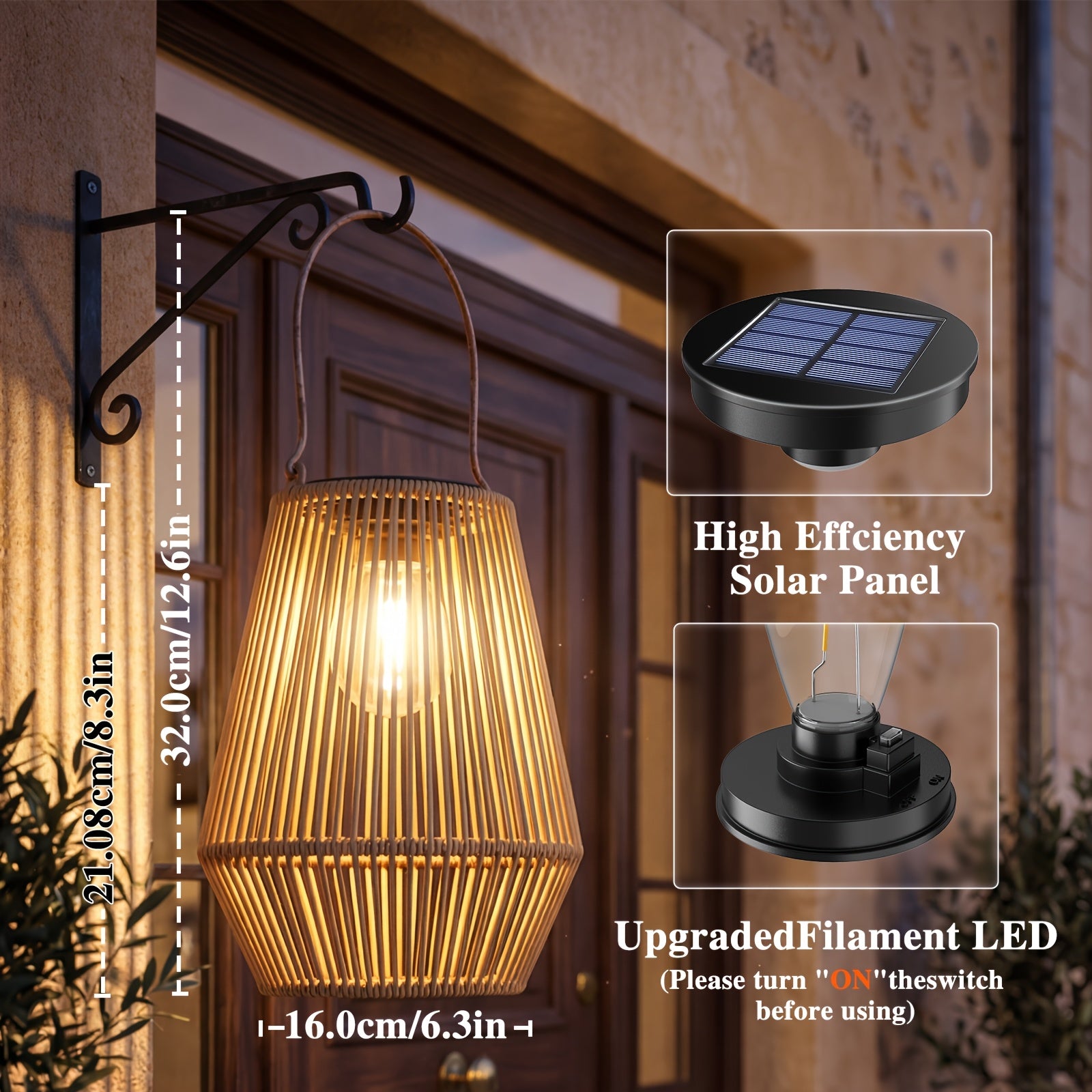 Solar-Bambuslichter, 4 Stück für Garten und Terrasse – Detailansicht 4