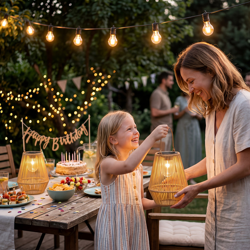 Solar-Bambuslichter, 4 Stück für Garten und Terrasse – Detailansicht 11