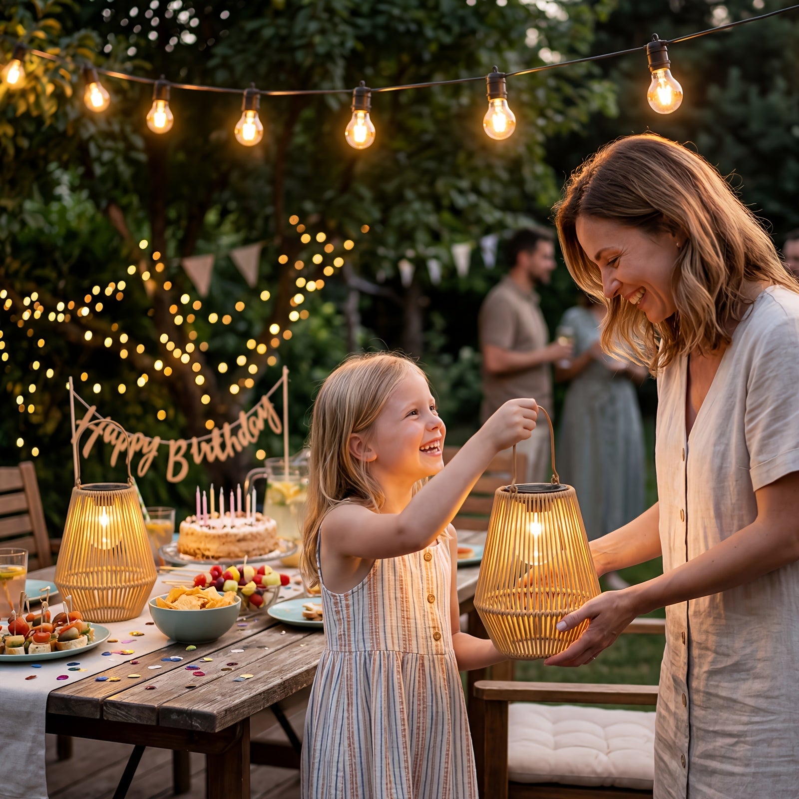 Solar-Bambuslichter, 4 Stück für Garten und Terrasse – Detailansicht 11