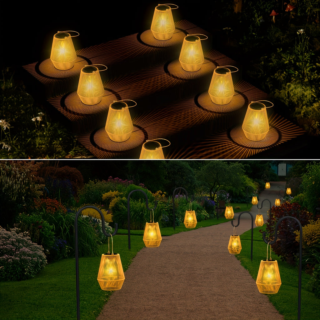 Solar-Bambuslichter, 4 Stück für Garten und Terrasse – Detailansicht 16