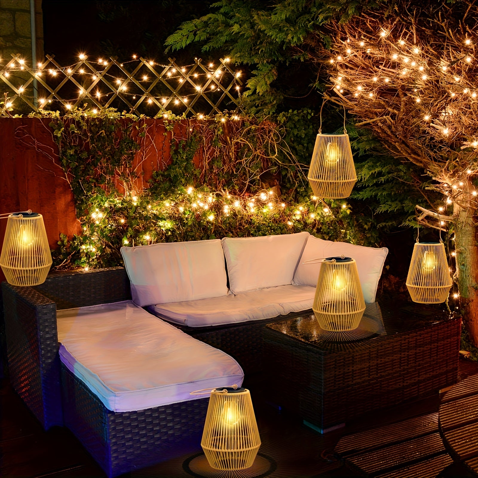 Solar-Bambuslichter, 4 Stück für Garten und Terrasse – Detailansicht 17