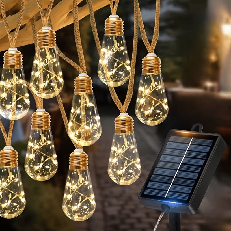 Solar-Feenlichterketten für den Außenbereich, Warmweiß für Camping und Reisen – Hauptansicht
