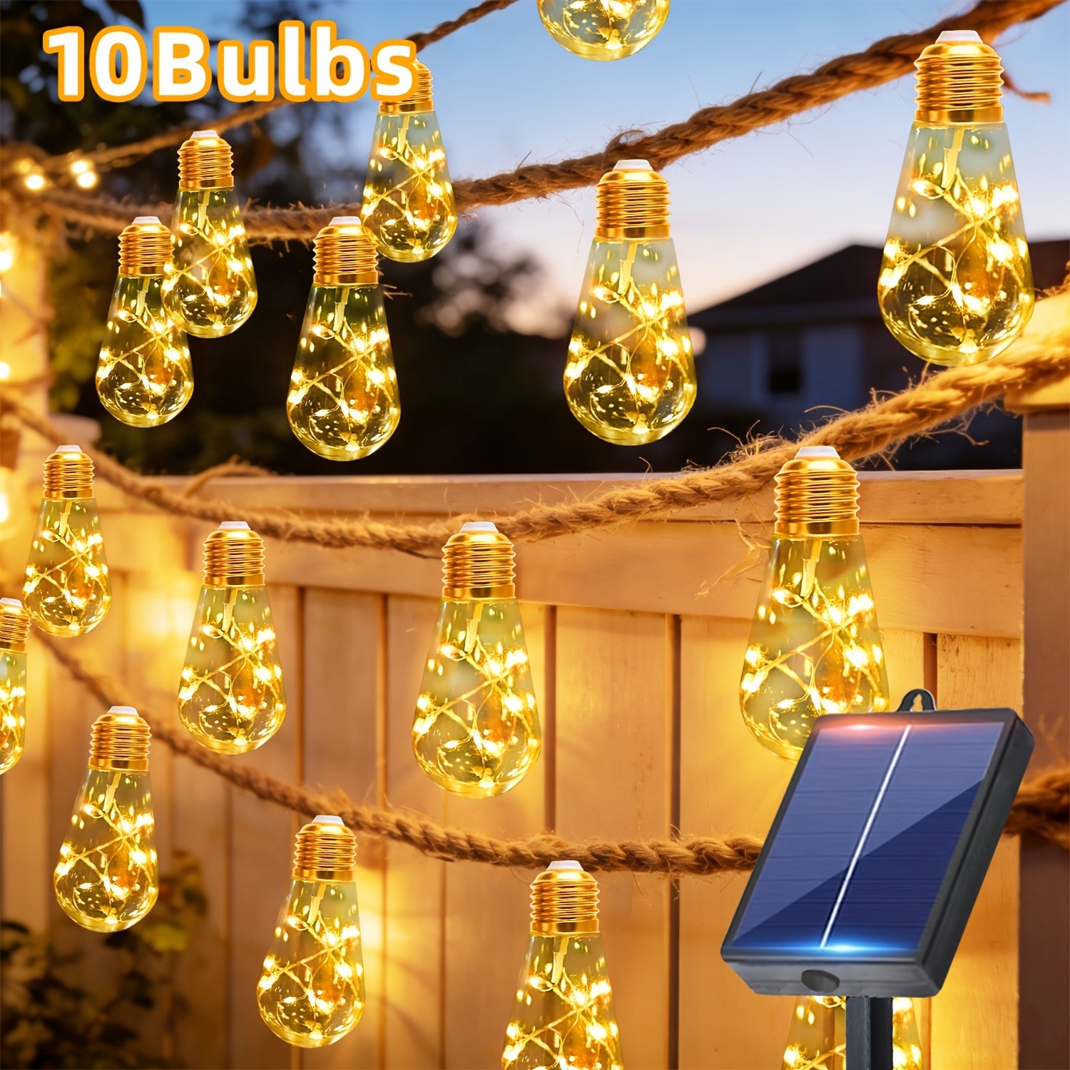 Solar-Feenlichterketten für den Außenbereich, Warmweiß für Camping und Reisen – Detailansicht 3