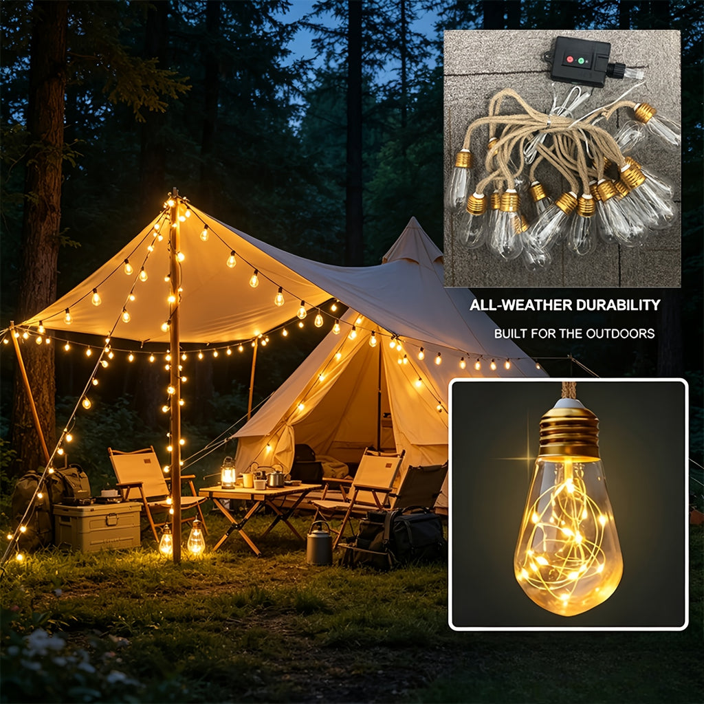 Solar-Feenlichterketten für den Außenbereich, Warmweiß für Camping und Reisen – Detailansicht 6
