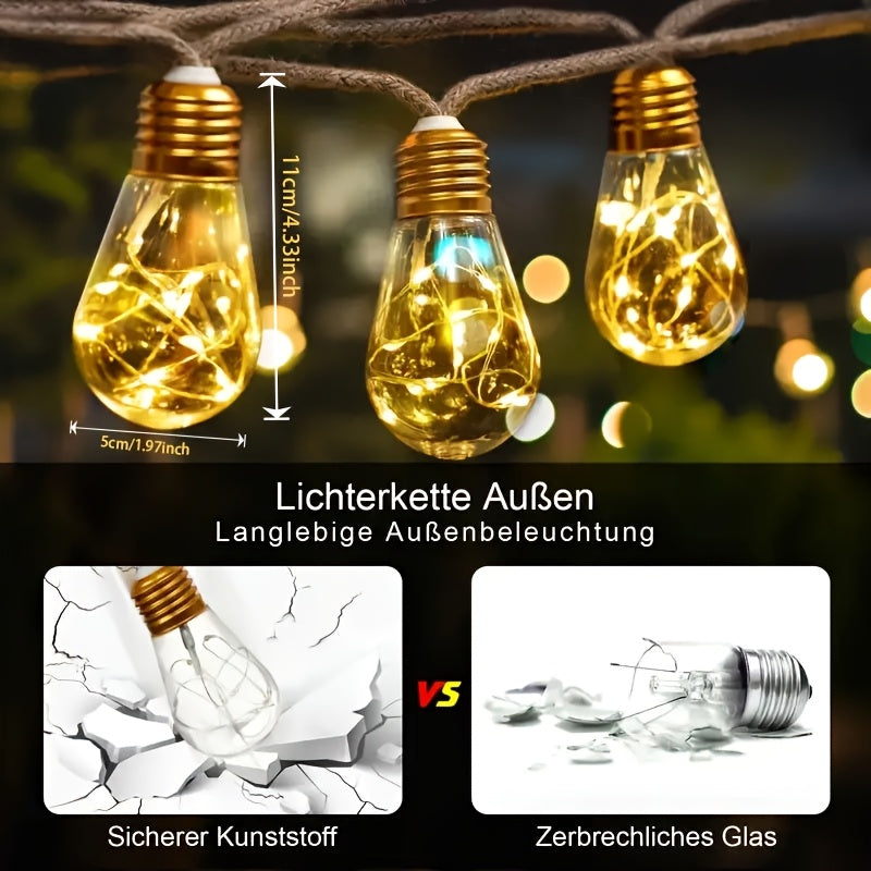 Solar-Feenlichterketten für den Außenbereich, Warmweiß für Camping und Reisen – Detailansicht 8