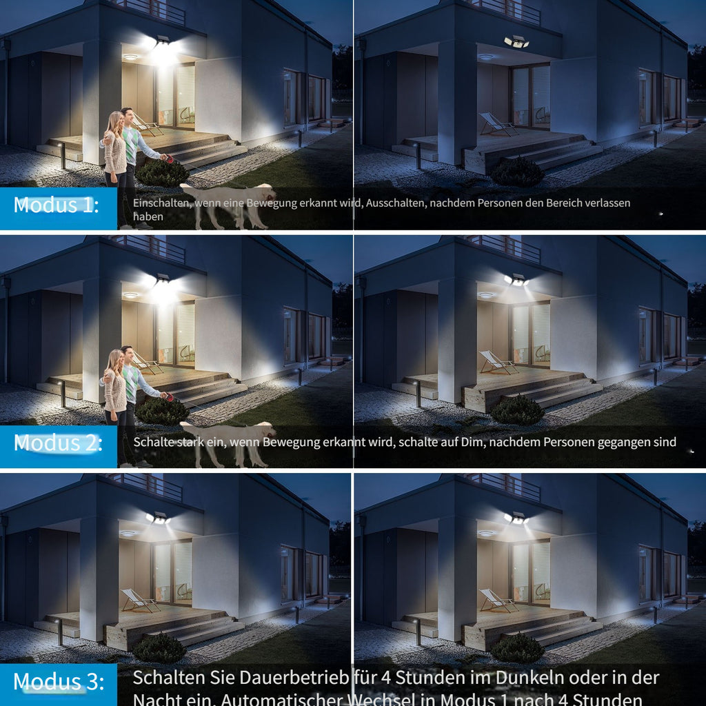 Solar-Flutlicht, 2 Stück für Terrasse und Garten – Detailansicht 2