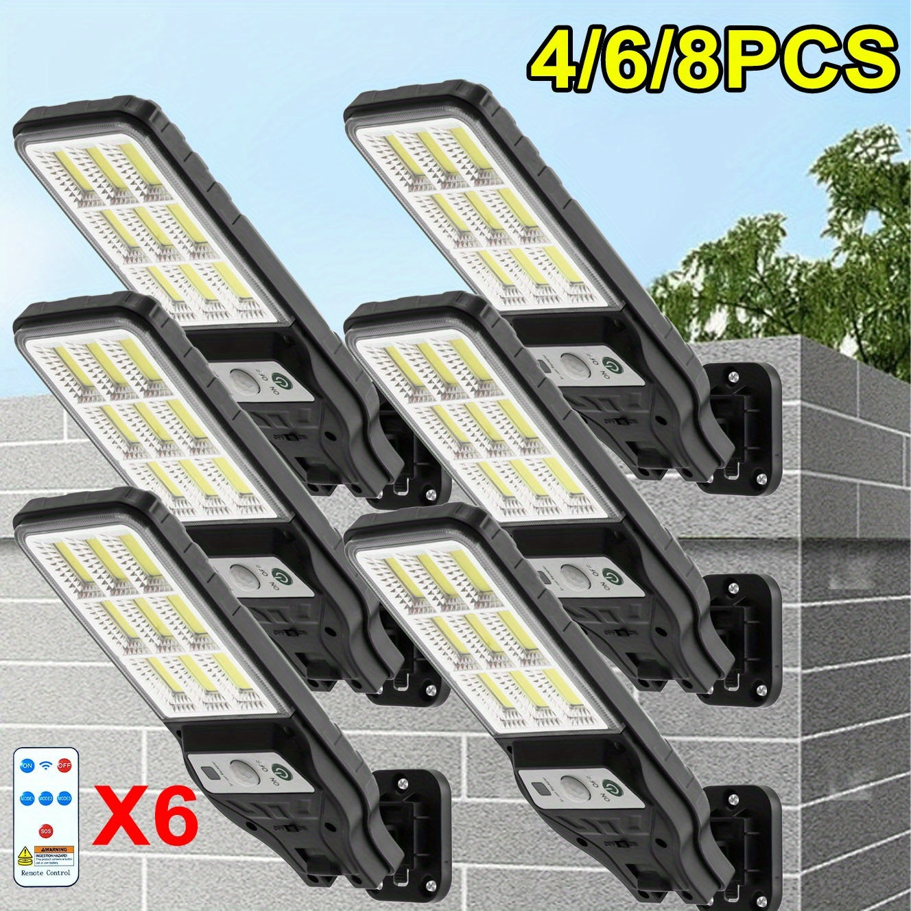 Solar-Flutlicht, 90COB 8 Stück (mit Fernbedienung) für Schlafzimmer und Bett – Hauptansicht