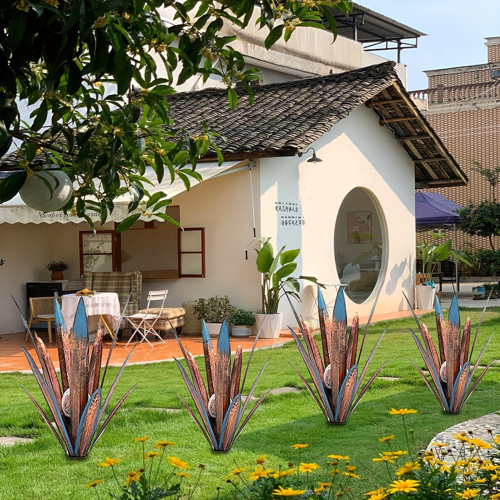 Solar-Gartenlaterne, Metall für Garten und Terrasse – Detailansicht 9