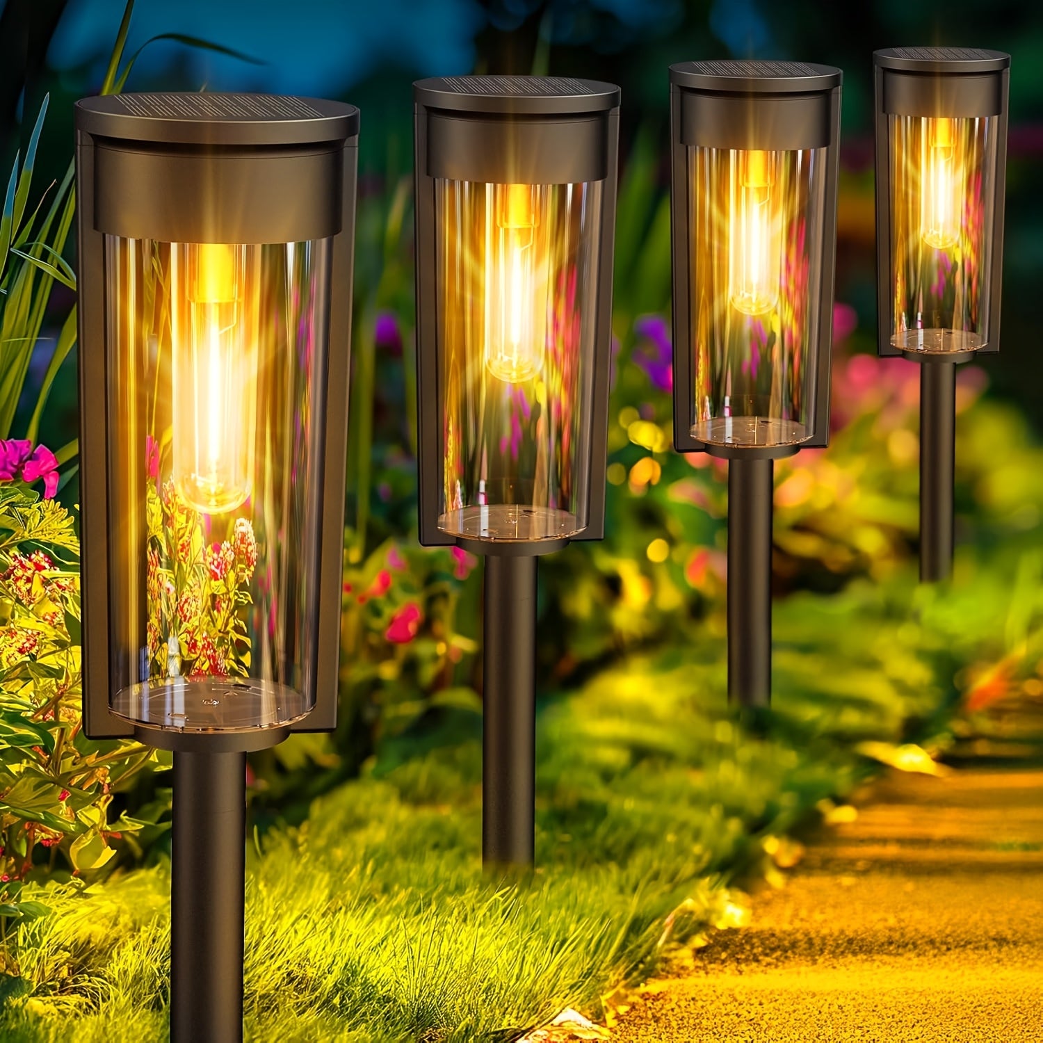 Solar-Gartenleuchte, 8er Pack für Garten und Terrasse – Hauptansicht