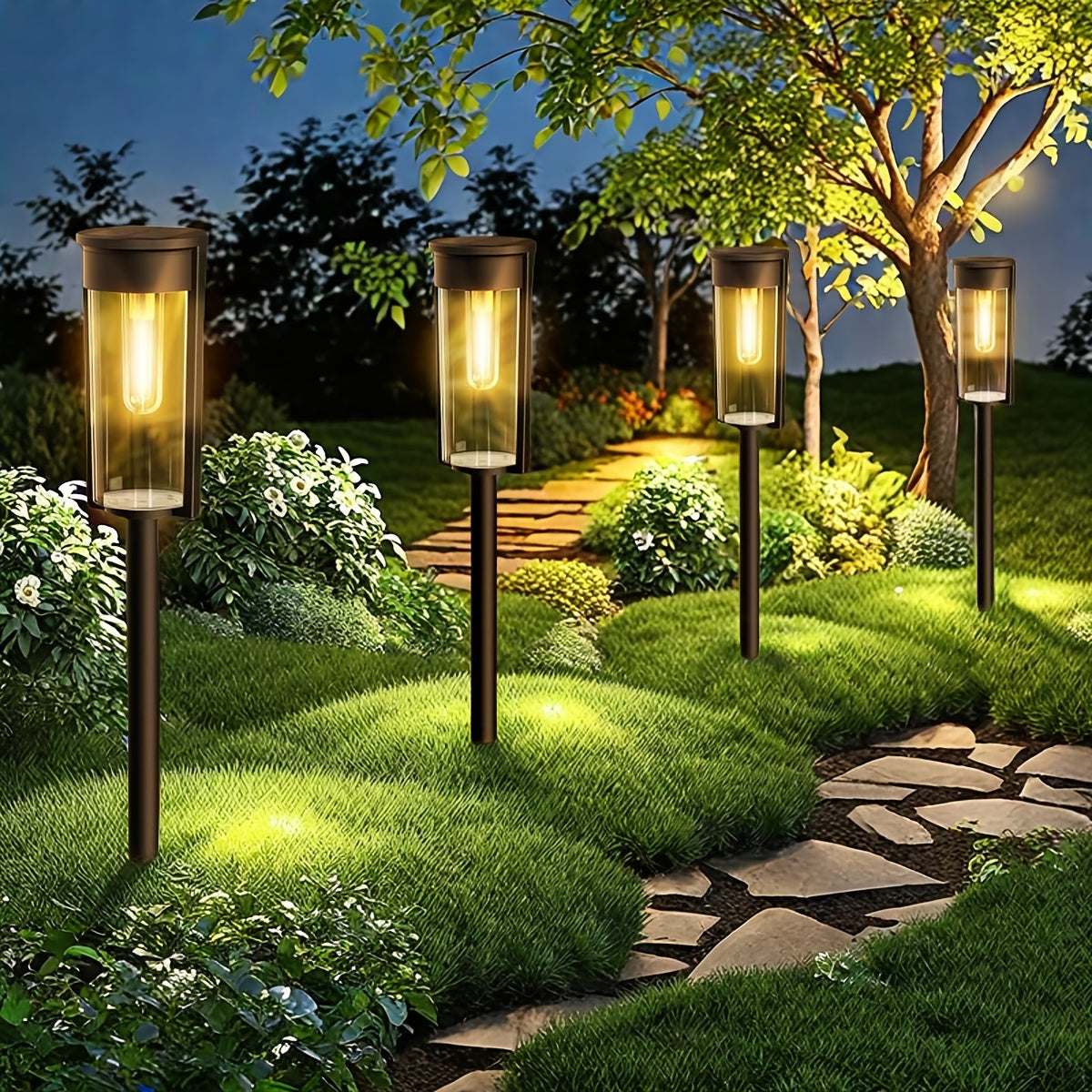 Solar-Gartenleuchte, 8er Pack für Garten und Terrasse – Detailansicht 6