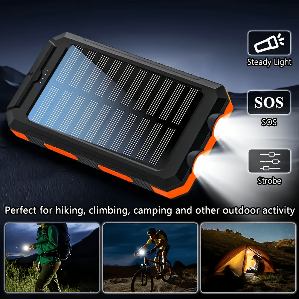 Solar-Ladegerät, Schwarz+Orange für Alltag – Detailansicht 3