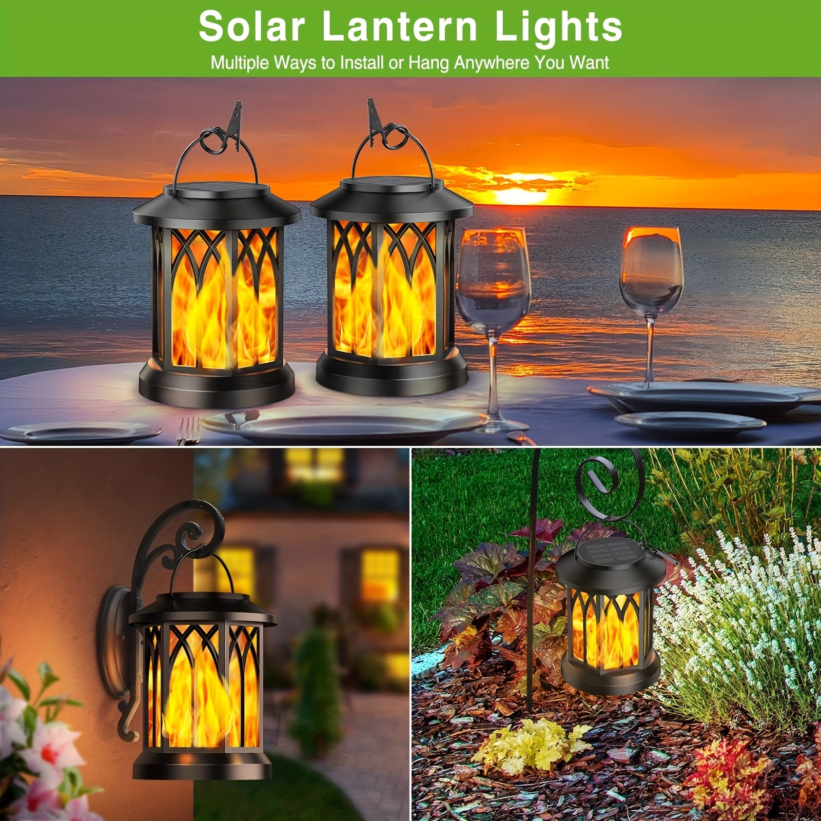 Solar-Laterne, 2er-Pack für Garten und Terrasse – Detailansicht 6