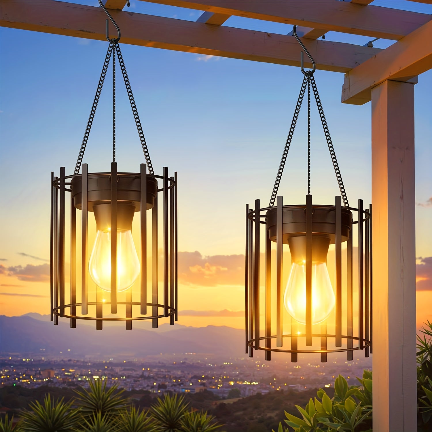 Solar- Laternen, Metall für Garten und Terrasse – Hauptansicht