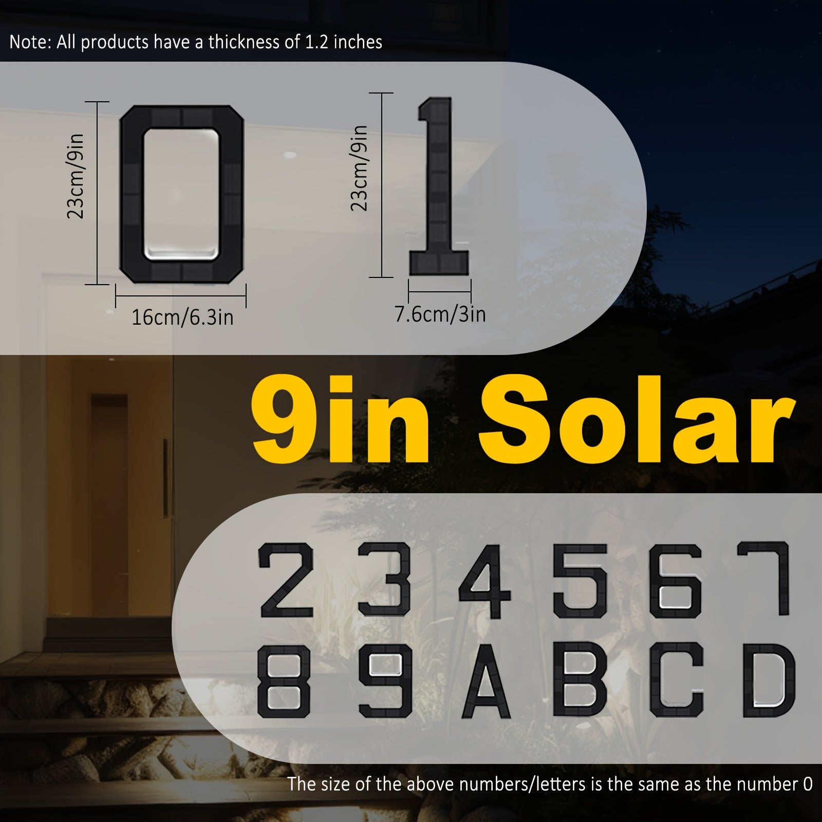 Solar LED Hausnummernschild, LED-Beleuchtung für Alltag und Zuhause – Detailansicht 6