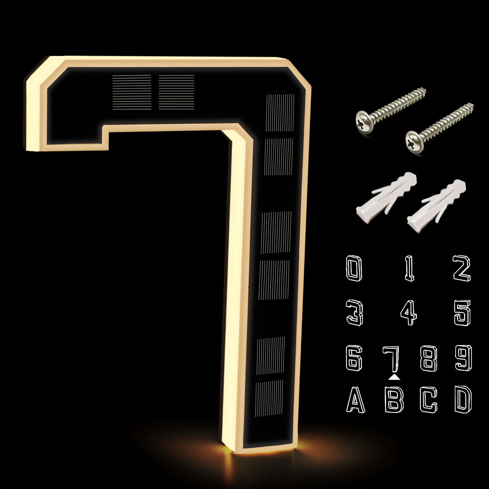 Solar LED Hausnummernschild, LED-Beleuchtung für Alltag und Zuhause – Detailansicht 13