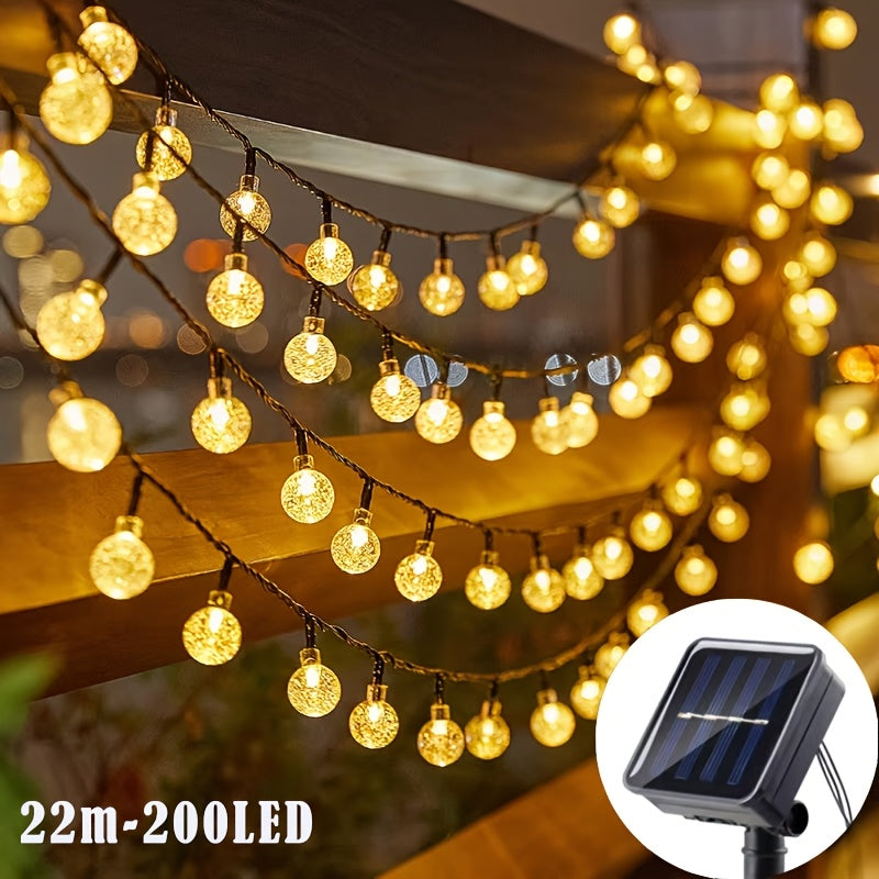 Solar-Lichterkette, 198LED-25Meter Außenlichterkette für Terrasse und Garten – Detailansicht 2