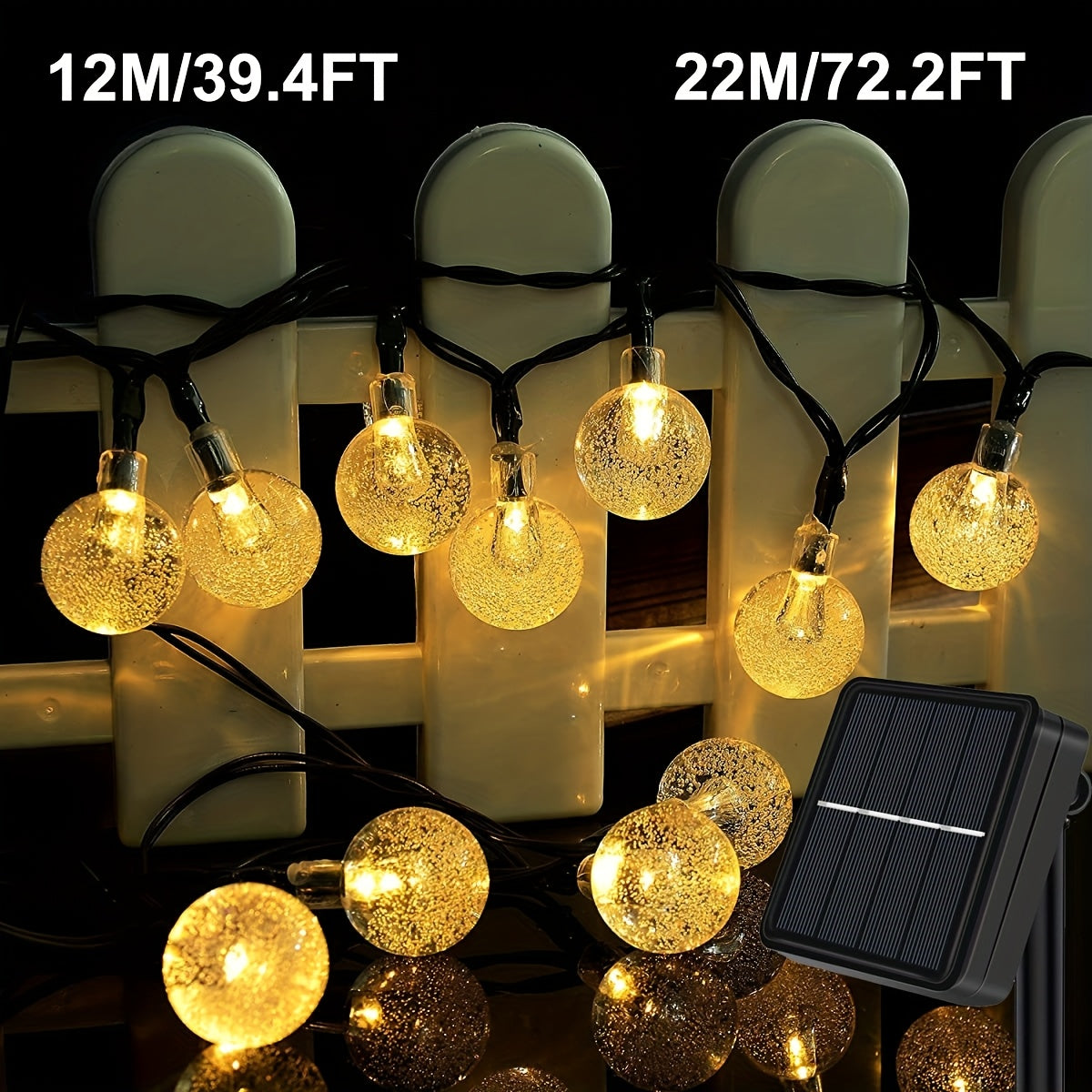 Solar-Lichterkette, 198LED-25Meter Außenlichterkette für Terrasse und Garten – Detailansicht 10
