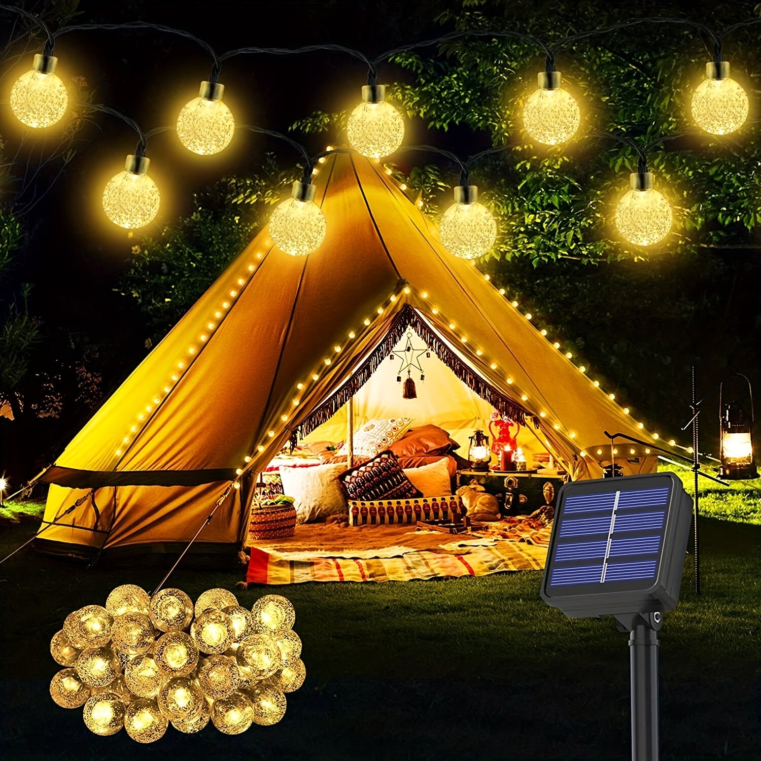 Solar-Lichterkette, 198LED-25Meter Außenlichterkette für Terrasse und Garten – Detailansicht 12