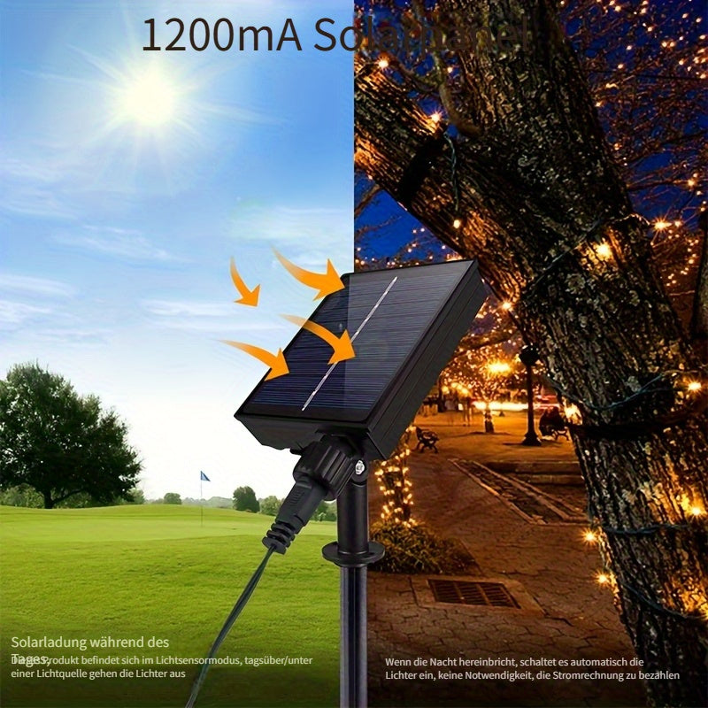 Solar-Lichterkette, 198LED-25Meter Außenlichterkette für Terrasse und Garten – Detailansicht 14