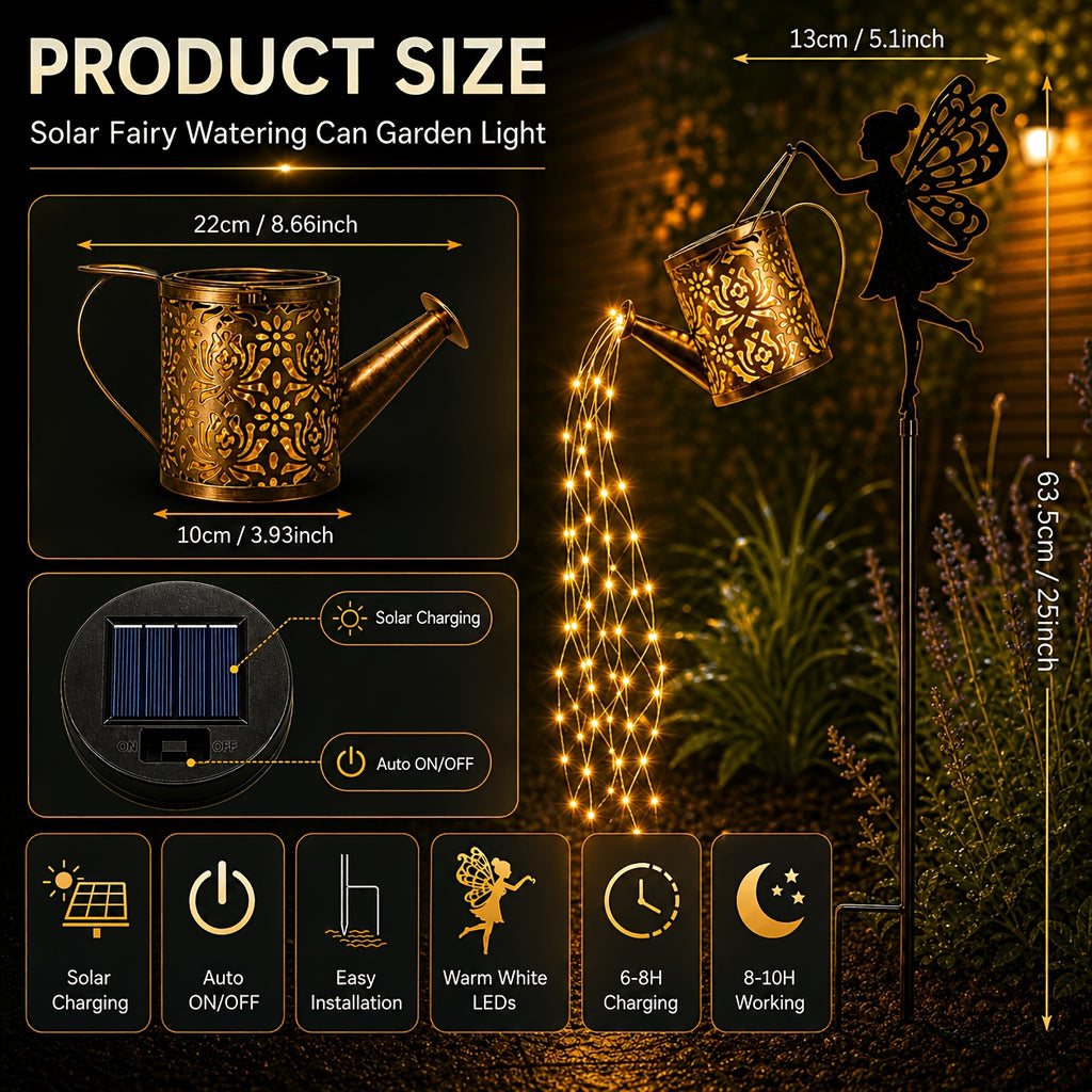 Solar-Lichterkette, 2 Stück für Garten und Terrasse – Detailansicht 2