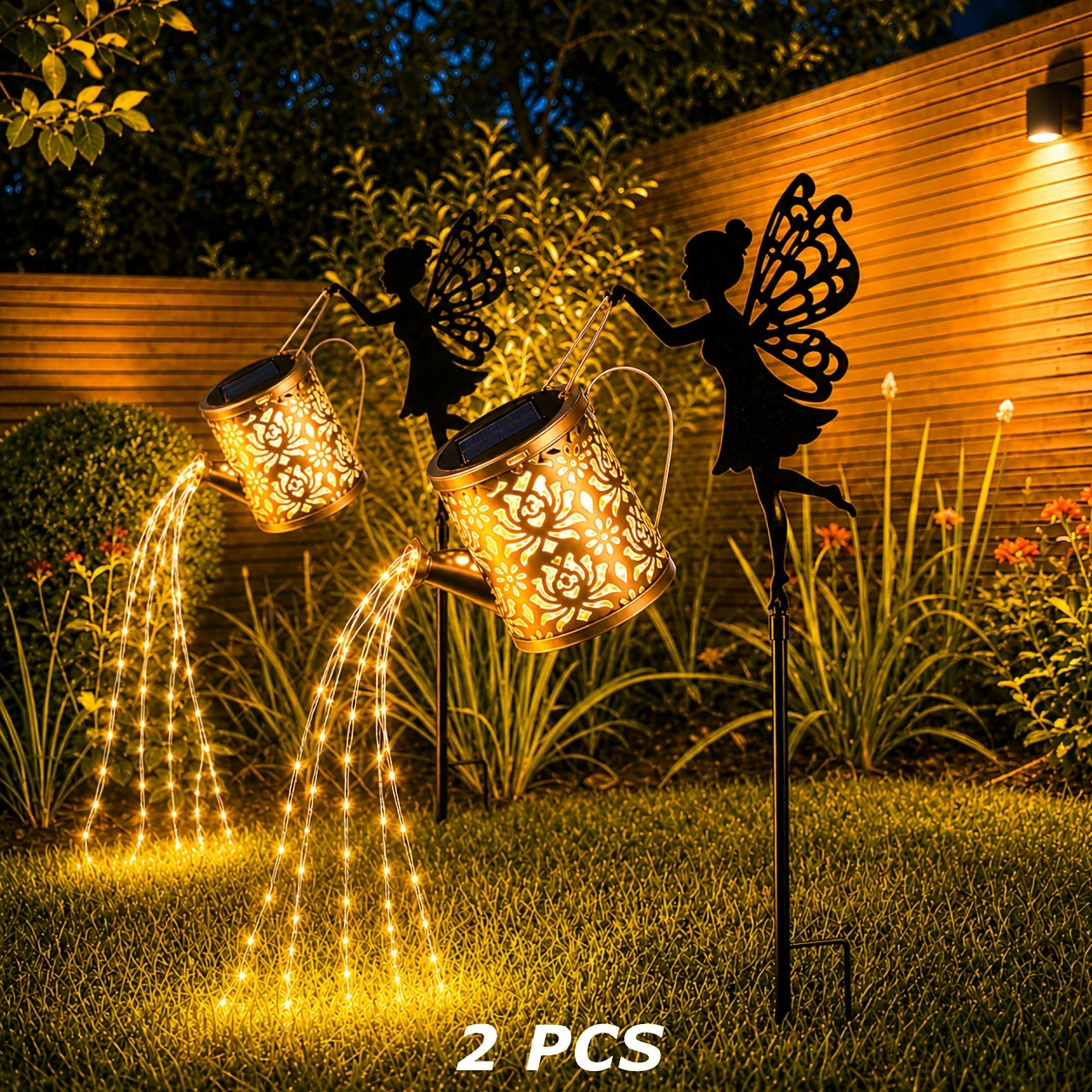 Solar-Lichterkette, 2 Stück für Garten und Terrasse – Detailansicht 5