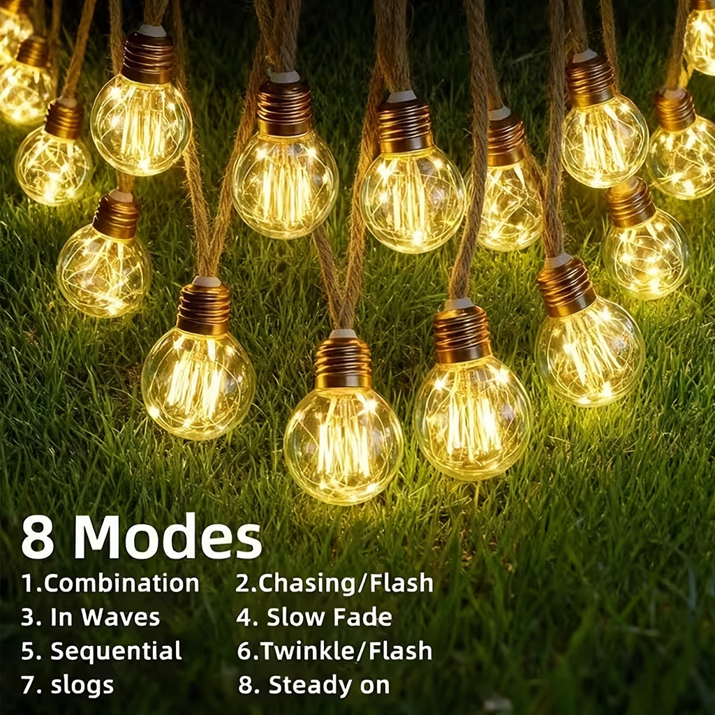 Solar-Lichterkette, 25 LEDs (8 Modi) für Garten und Außen – Detailansicht 4